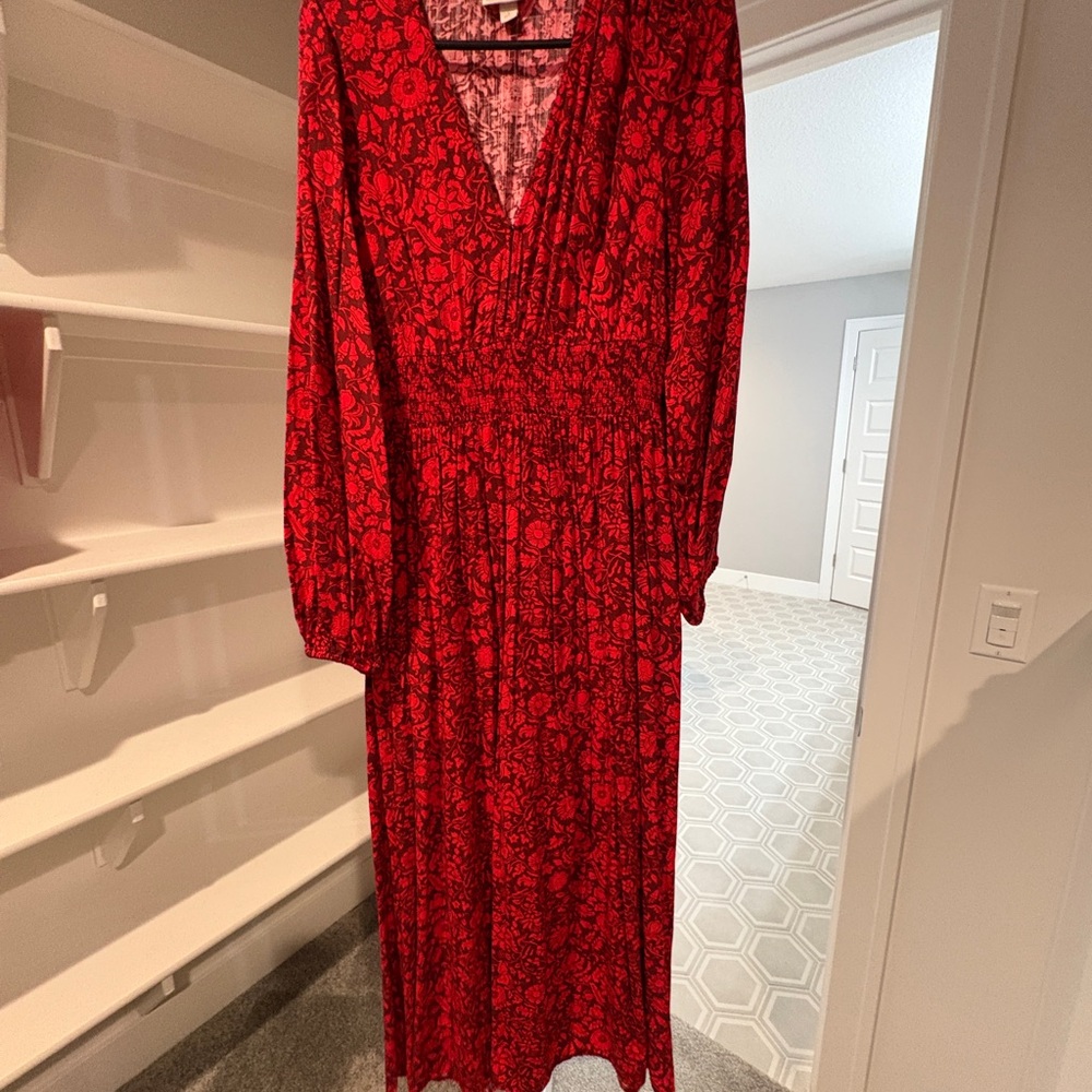 Knox Rose Red Floral Long Sleeve Dress